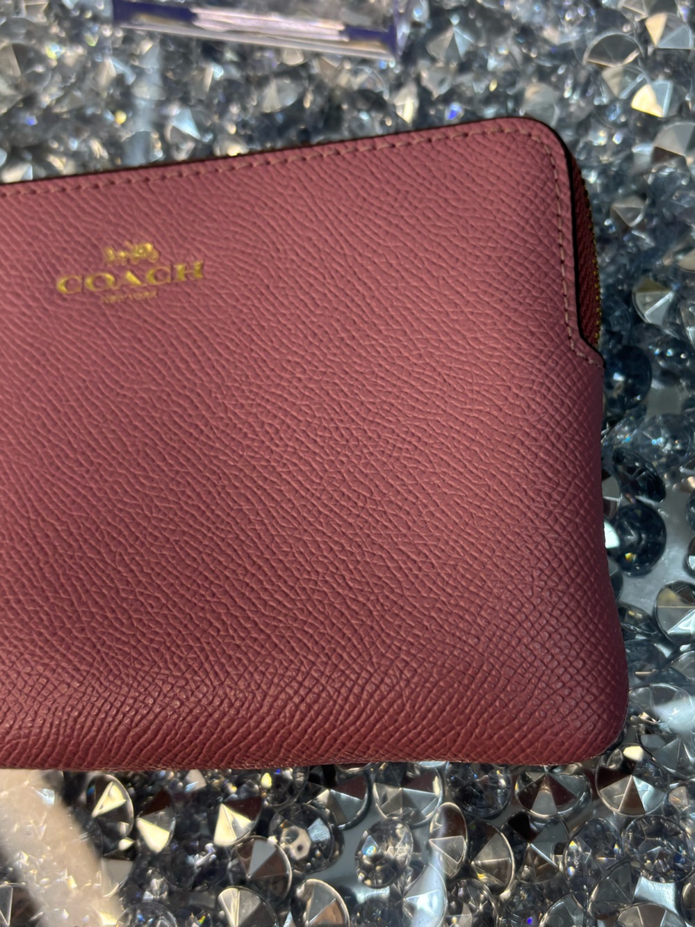Coach Corner Zip Wristlet in crossgrain leather EUC - Picture 10 of 12